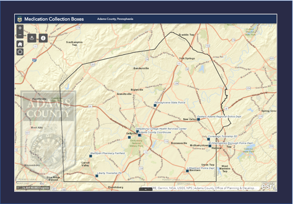 Image of the Medication Drop Box Location Map