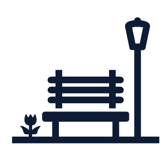 Icon of a park bench and flower