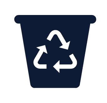 Icon of a trash can with a recycle symbol